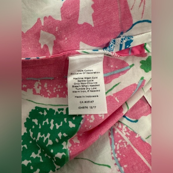 Talbots Pink and Green Graphic Blouse with Mandarin Collar size M - Picture 9 of 9